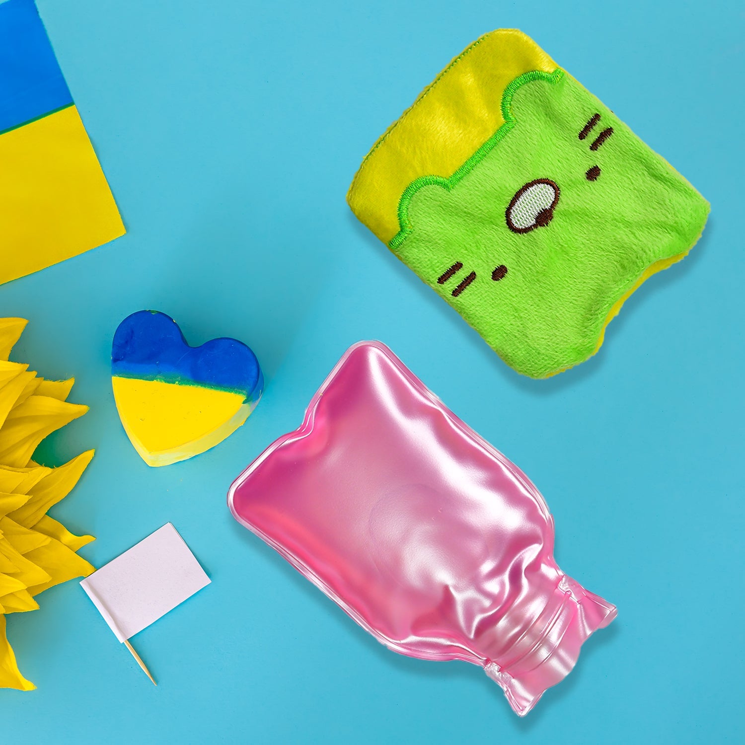 6514 Green Kitty small Hot Water Bag with Cover for Pain Relief, Neck, Shoulder Pain and Hand, Feet Warmer, Menstrual Cramps. DeoDap 6514 Green Kitty small Hot Water Bag with Cover for Pain Relief, Neck, Shoulder Pain and Hand, Feet Warmer, Menstrual Cramps. DeoDap
